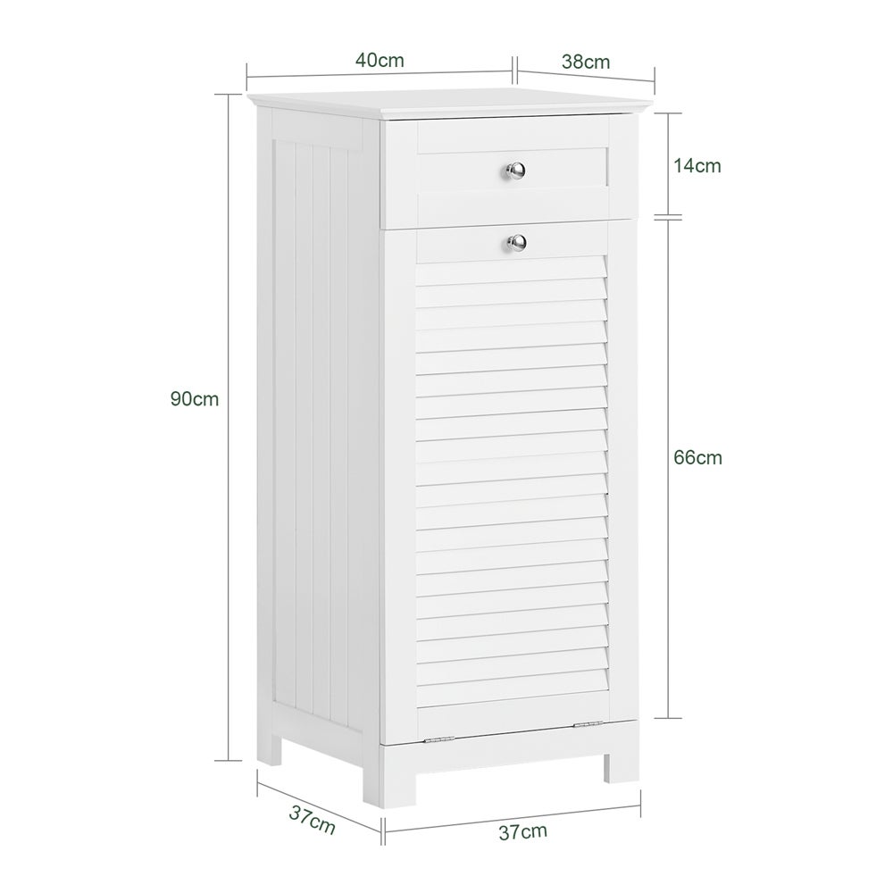 Mueble para Ropa Sucia Armario Multifuncional para Baño con 1 Cesto y 1 Cajón Blanco 40 x 38 x 90 BZR73-W SoBuy ES - 3
