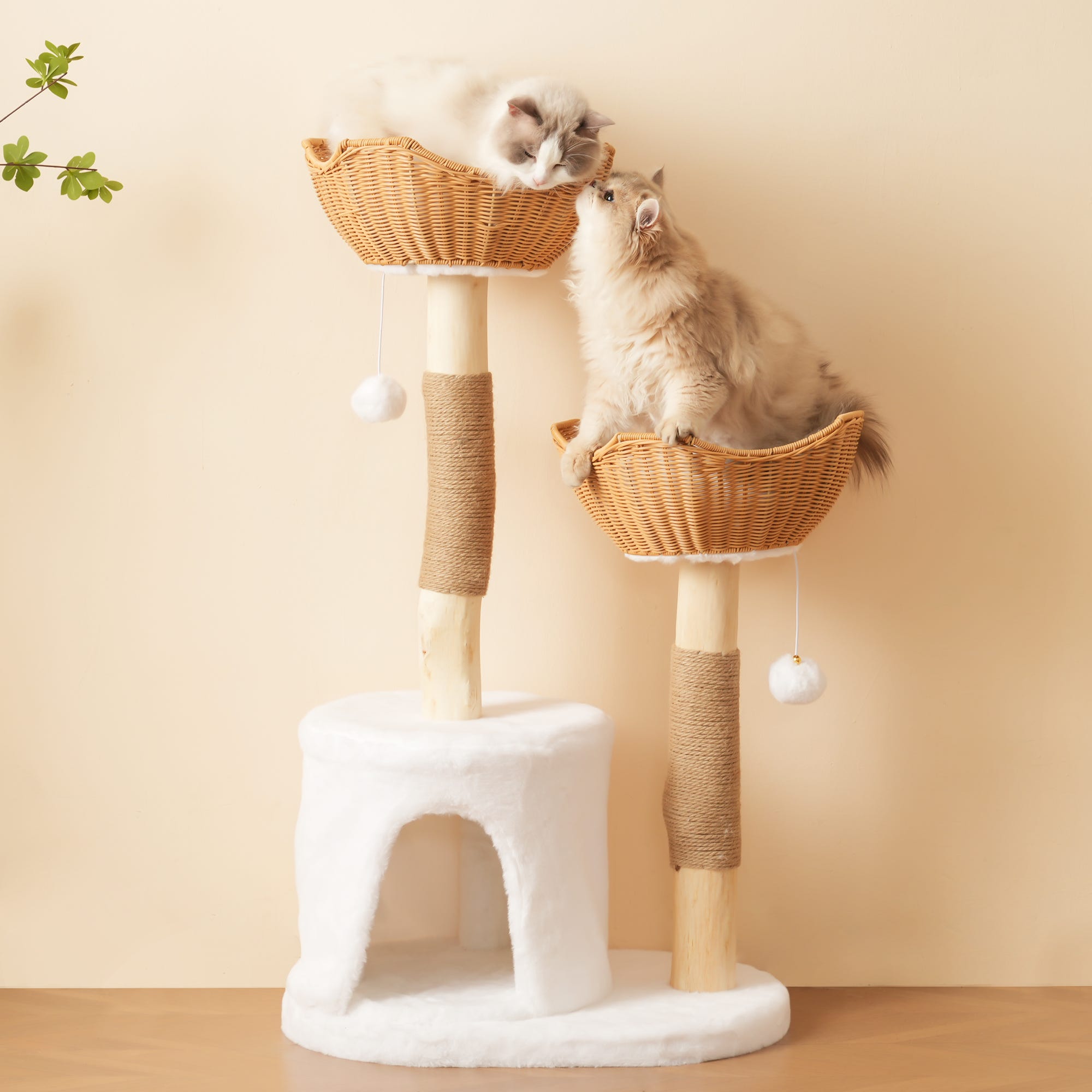 Árbol para gatos de madera maciza de 108 cm – Rascador para gatos