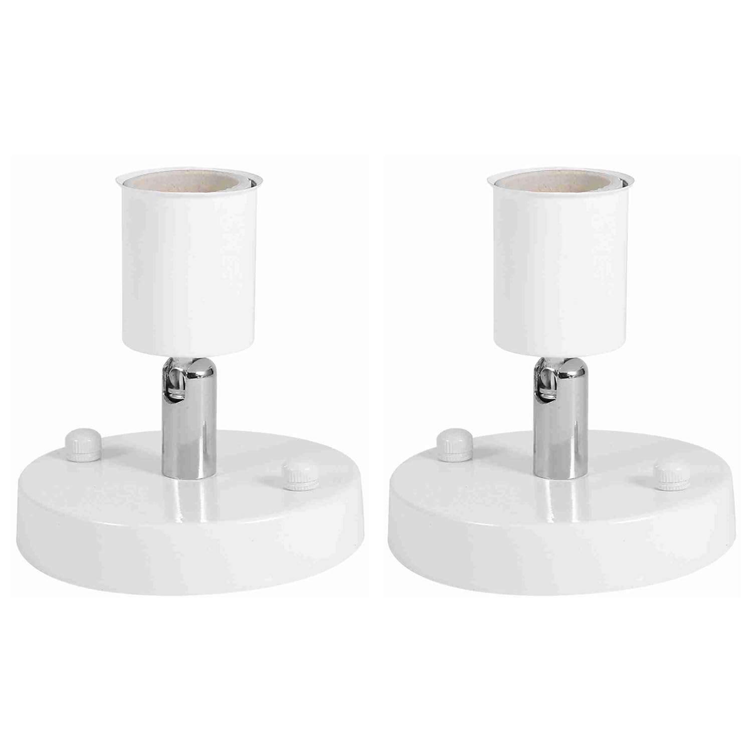 Portalampada Vintage Da Soffitto E27, Rotazione Di 180° E Facile Da Installare, 4 Colori Opzionali, Per Illuminazione Domestica O Ufficio Portalampada Da Soffitto (SILVER - 7