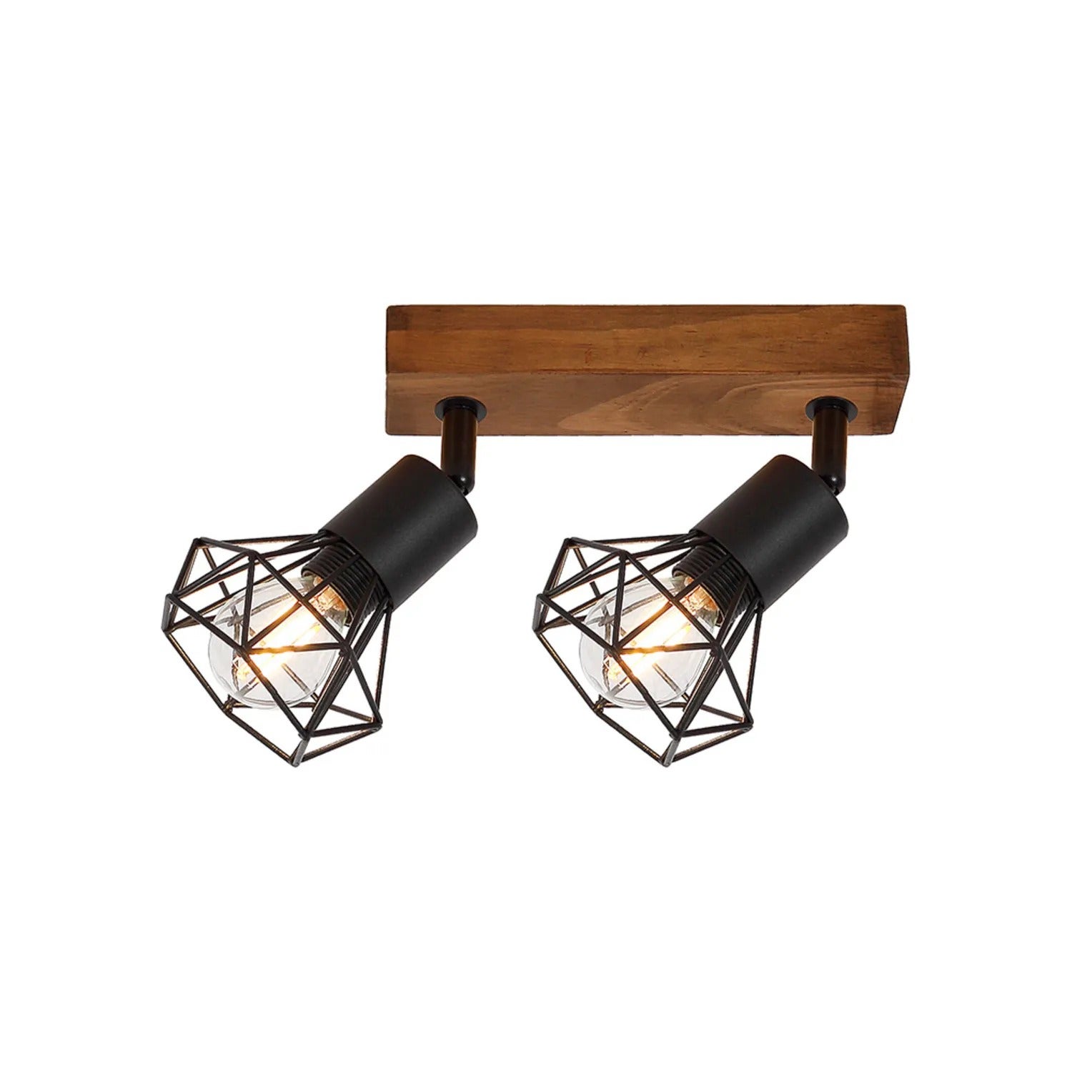 Reflektor sufitowy Spot Zeus dąb-czarny matowy 2xE14x12W wym: 15 x 38,5 x 15 cm IP20 Rabalux