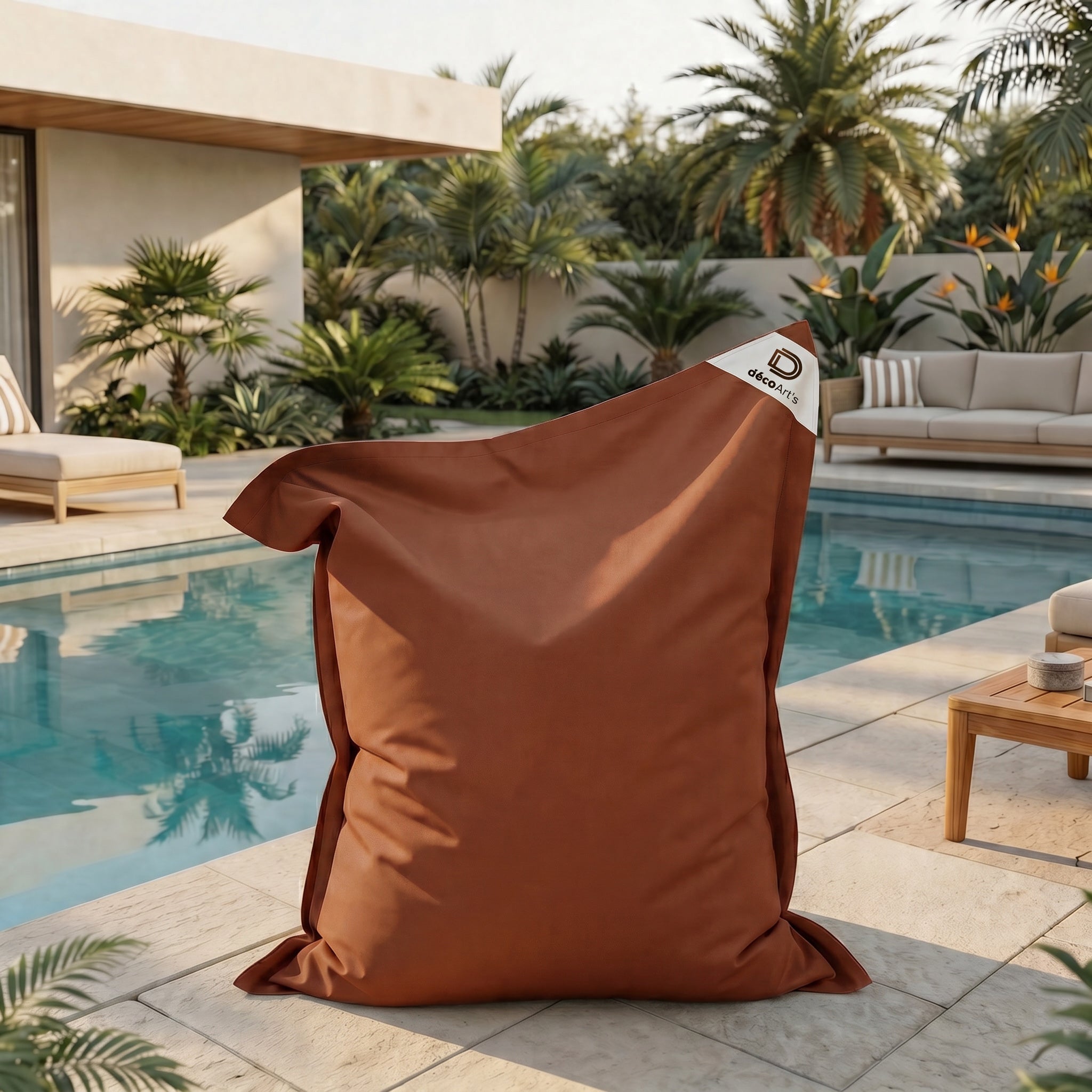 Housse pour Pouf Géant XXL 180x140cm Intérieur et Extérieur - Terracotta - 7