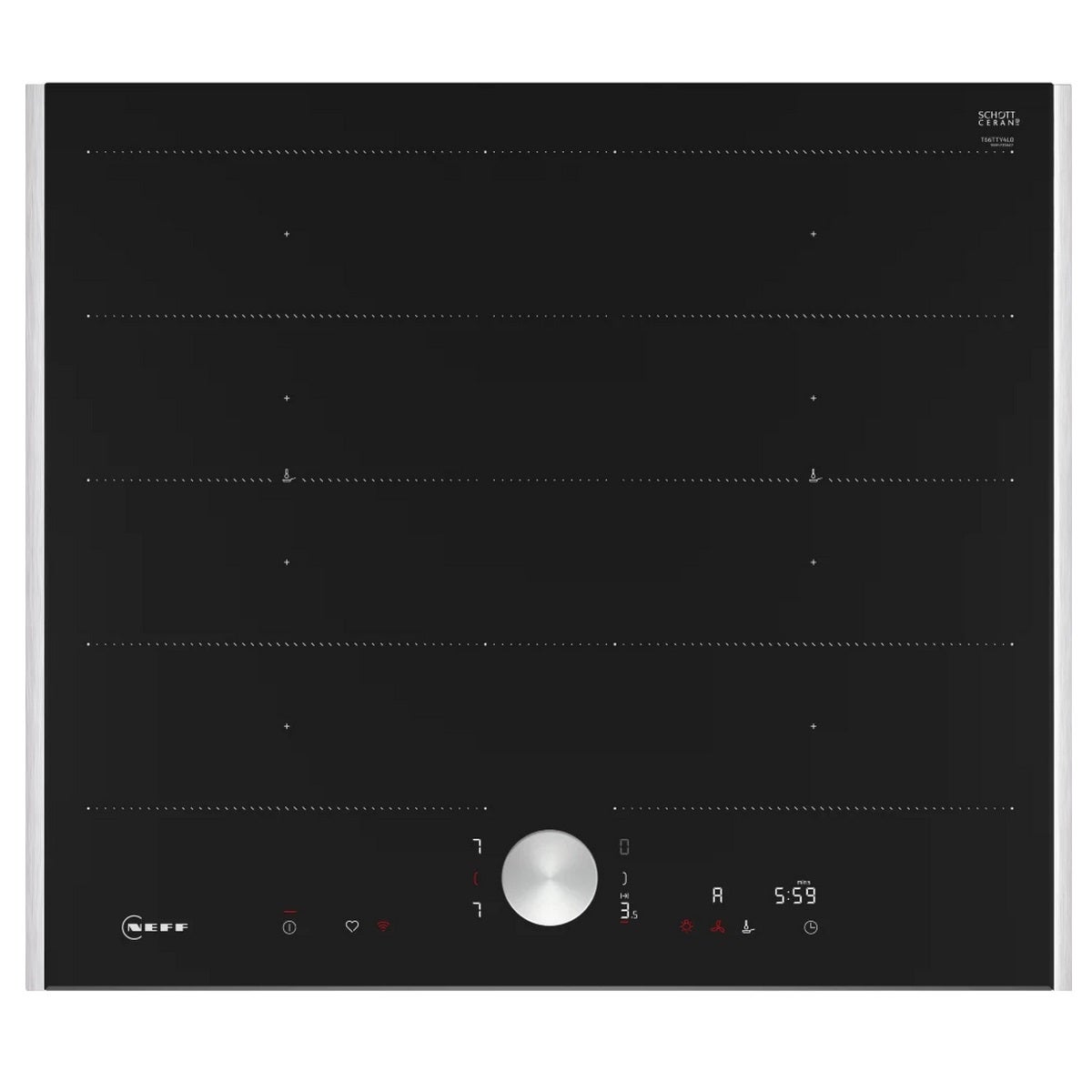 Table de cuisson induction 60cm 4 feux 7400w inox/noir - Neff T66TTY4L0 ...