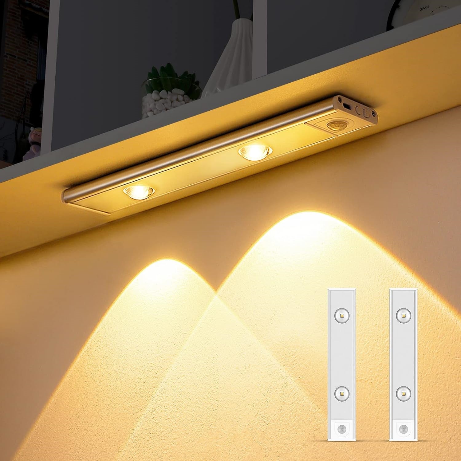 MEKKLEON Luci Sottopensili Magnetiche Dimmerabili - LED Ricaricabili USB Con Telecomando, Set 2 Pezzi