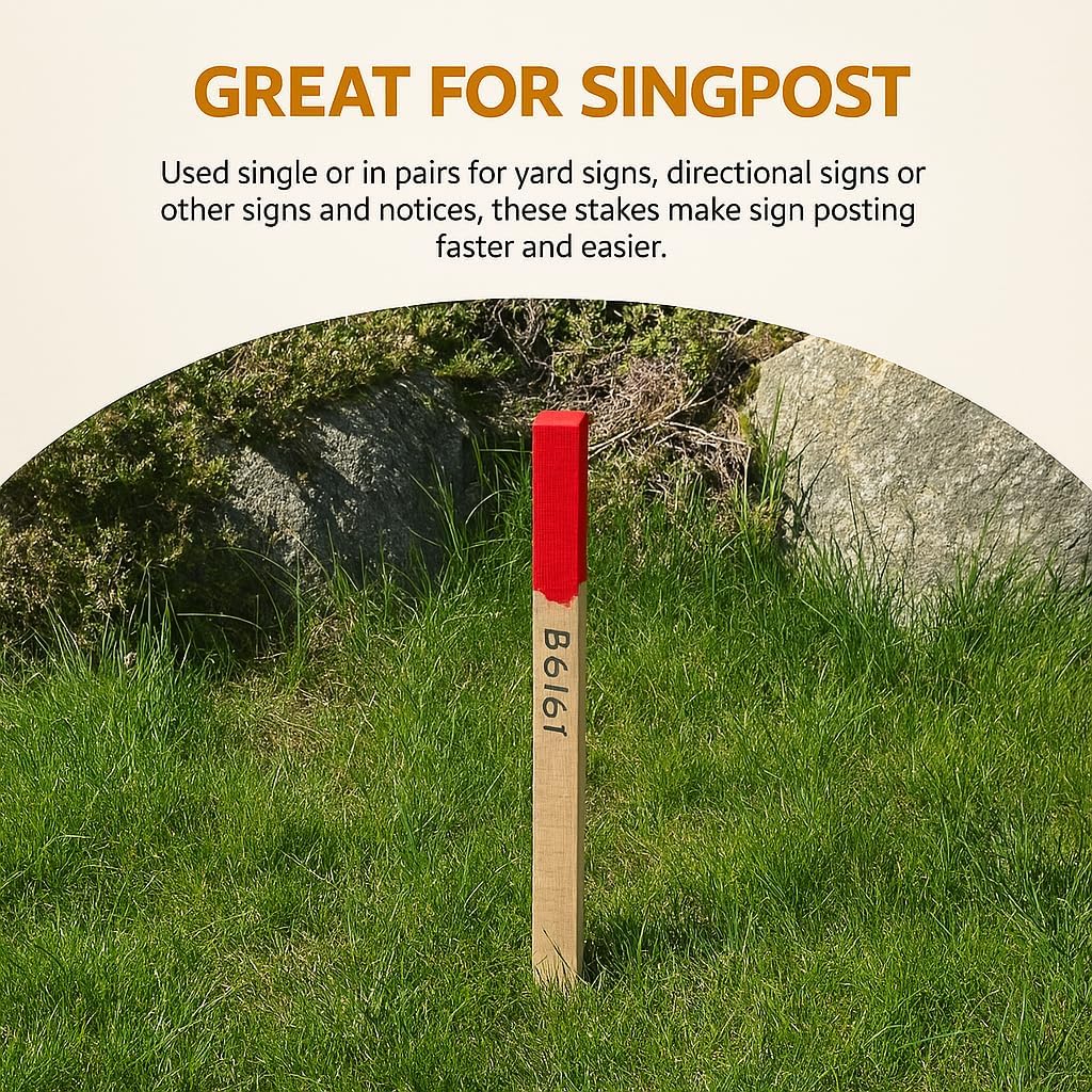 Lot de 15 piquets de chantier en bois traité, 40 cm - 3