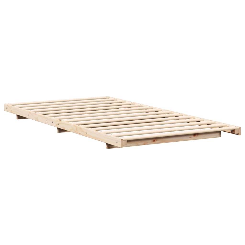 Łóżko Drewniane Brązowe Rama Łóżka Ze Stelażem Sypialnia Pokój 100 x 210 cm