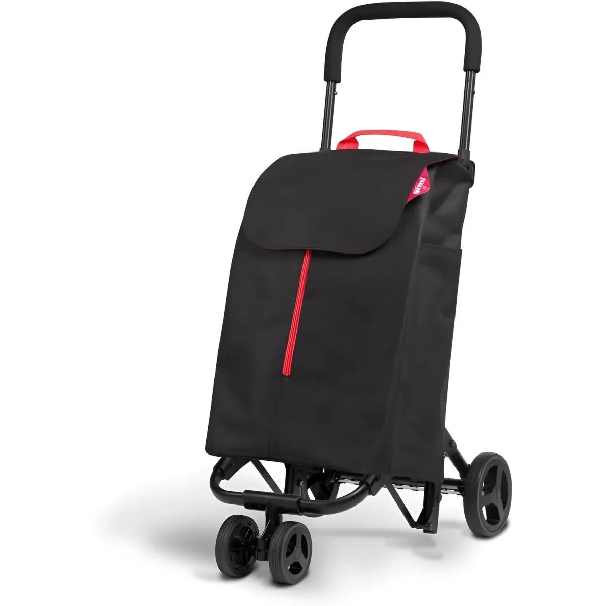 Carrello Spesa Gimi 4 Ruote Pieghevole XL 50L Nero Tasca Interna ...