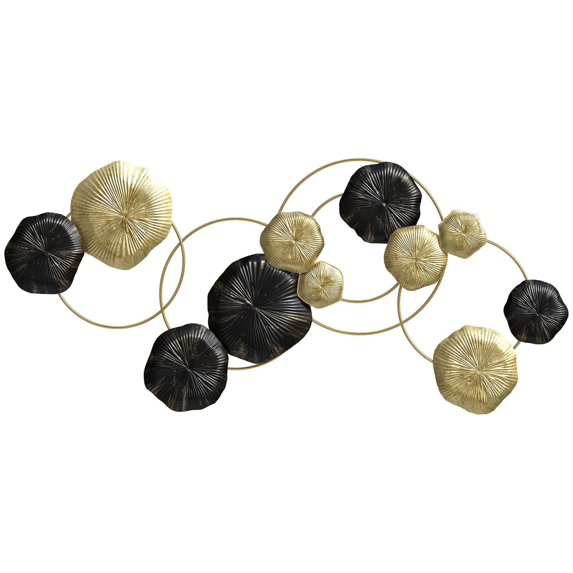 WADORN Décoration Murale Métal Lotus De Juillet - Fleur Lotus Élégante 27.6x30cm - Sculpture Murale Suspendue Pour Salon, Chambre, Jardin