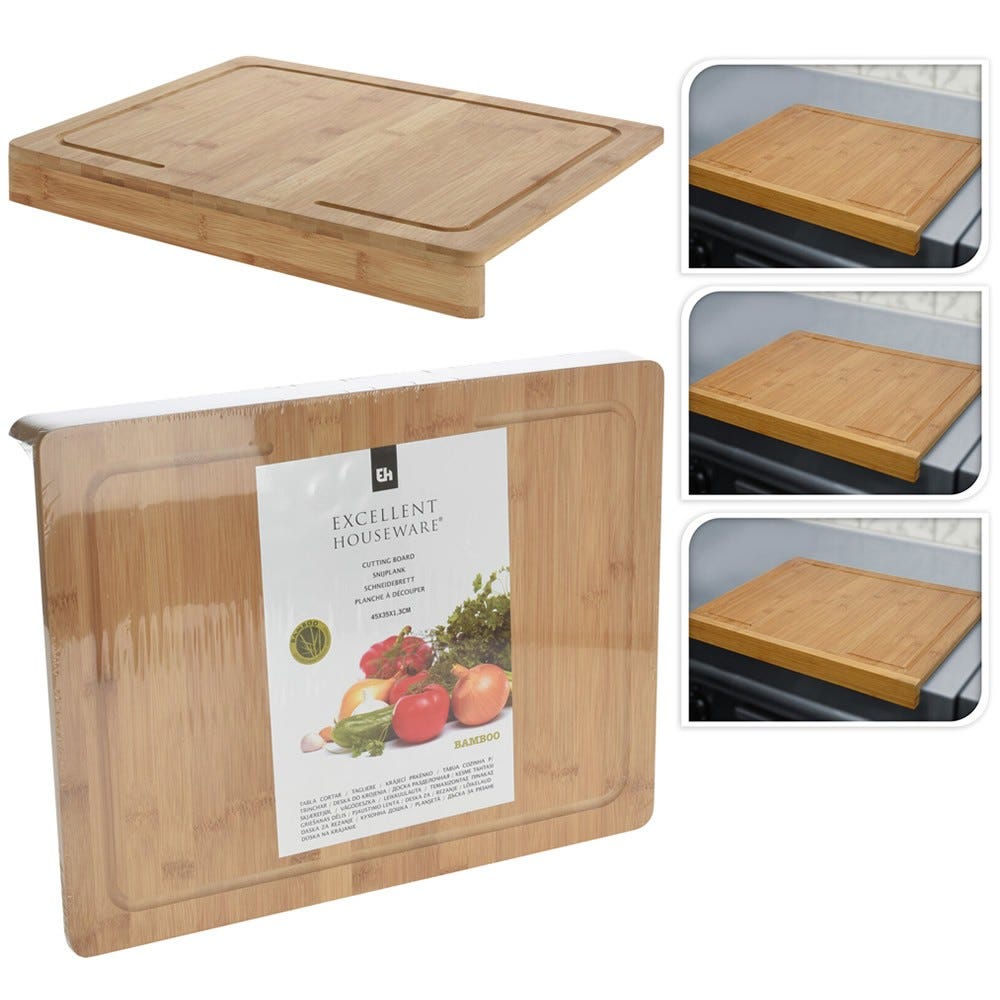 Set 5 Taglieri In Bambù Con Manico 30x19 Cm Per Cucina, Formaggi, Salumi, Verdura, Carne, Pane