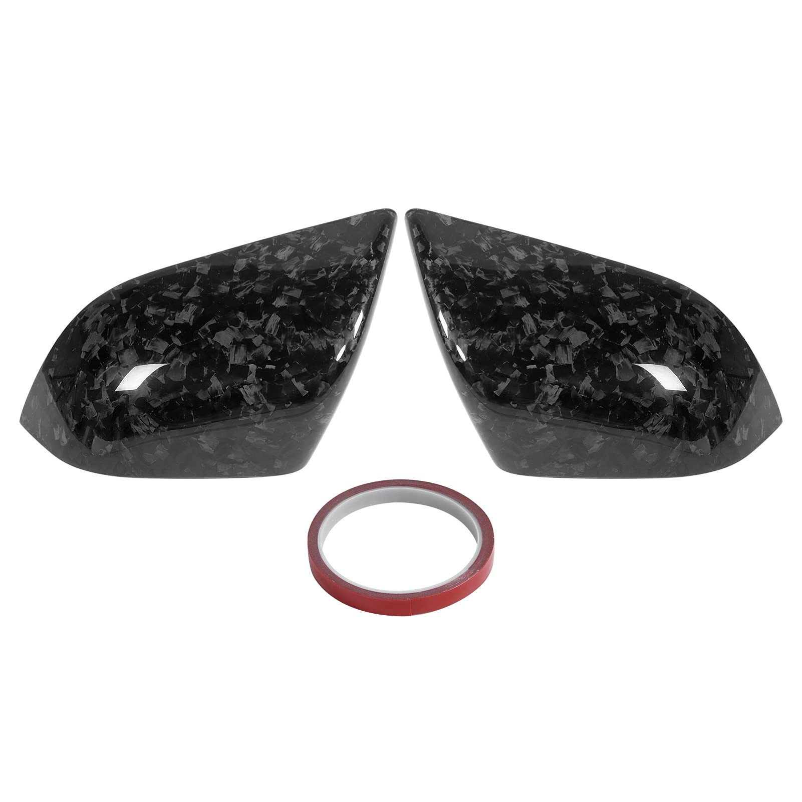 Coppia di copri specchietti retrovisori laterali StickOn Cap in fibra di carbonio adatti per Tesla 2018-2021 - 6
