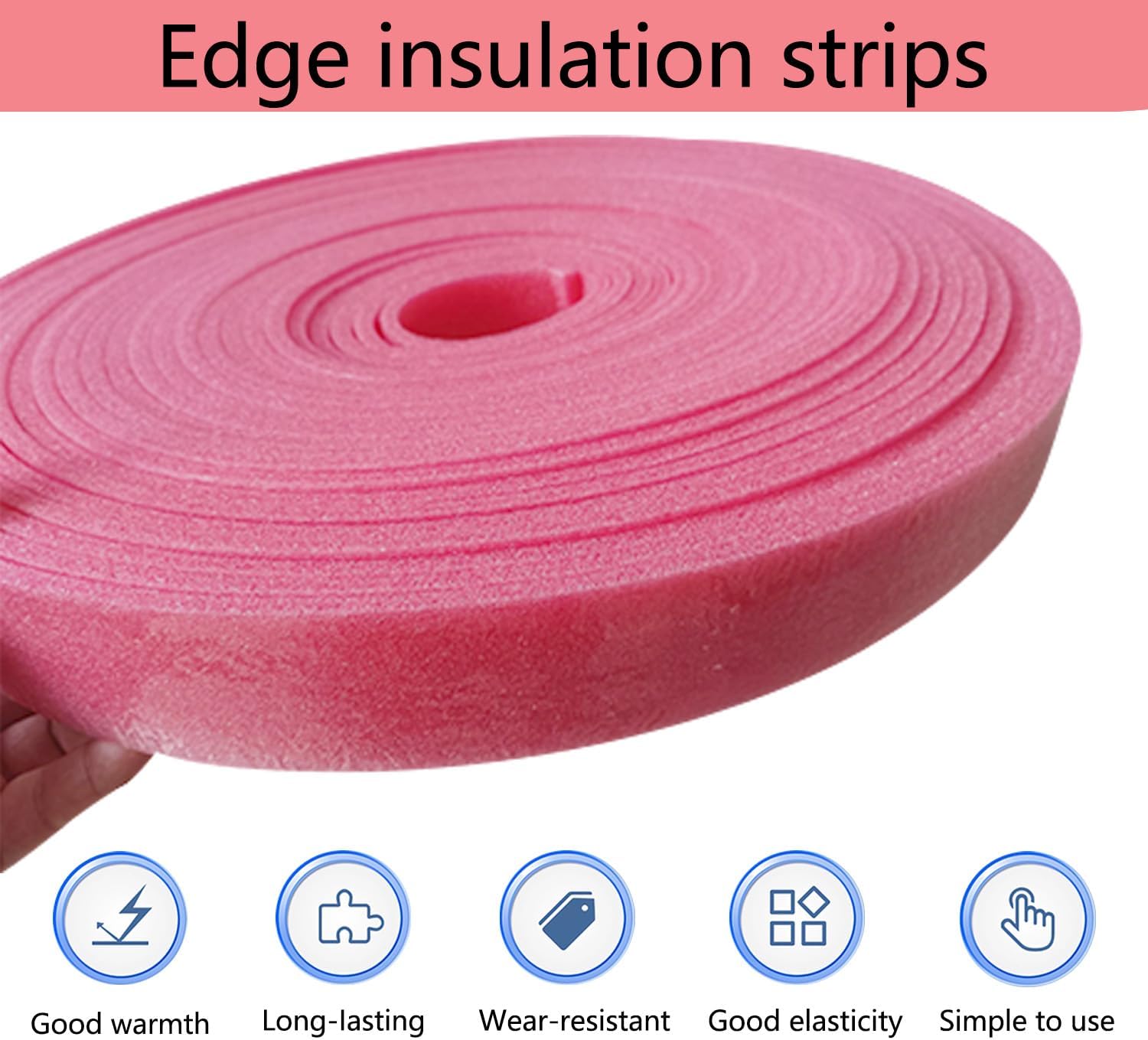 Pasek obwodowy do płytek samoprzylepnych 100 mm x 5 mm x 15 m do jastrychu, elastyczny pasek do ogrzewania podłogowego - 3