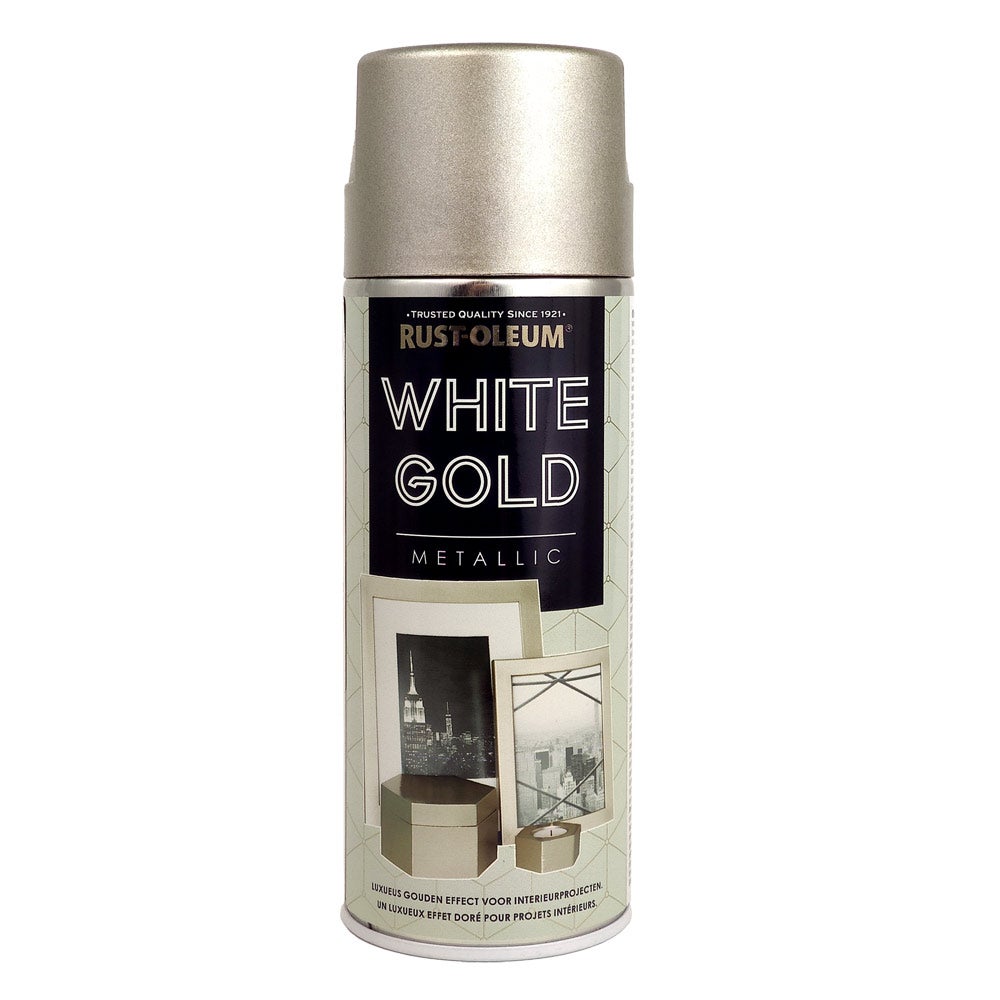 Farba metaliczna w sprayu kolor Rust-Oleum White Gold Metallic 400ml białe złoto