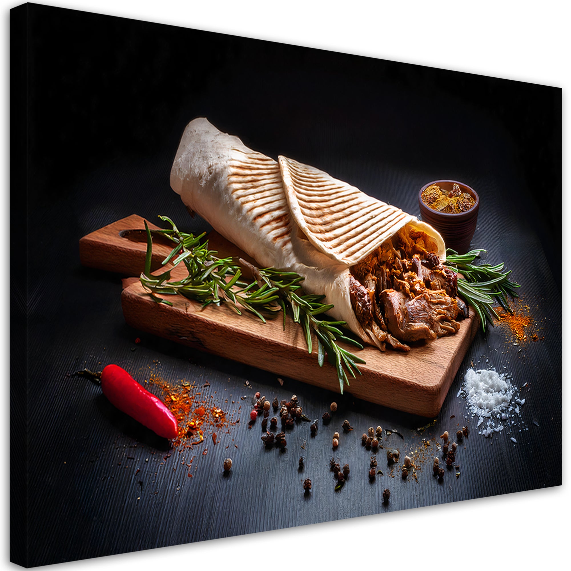 Obraz na płótnie, Kebab Kebap Jedzenie Przyprawy do Kuchni 60x40