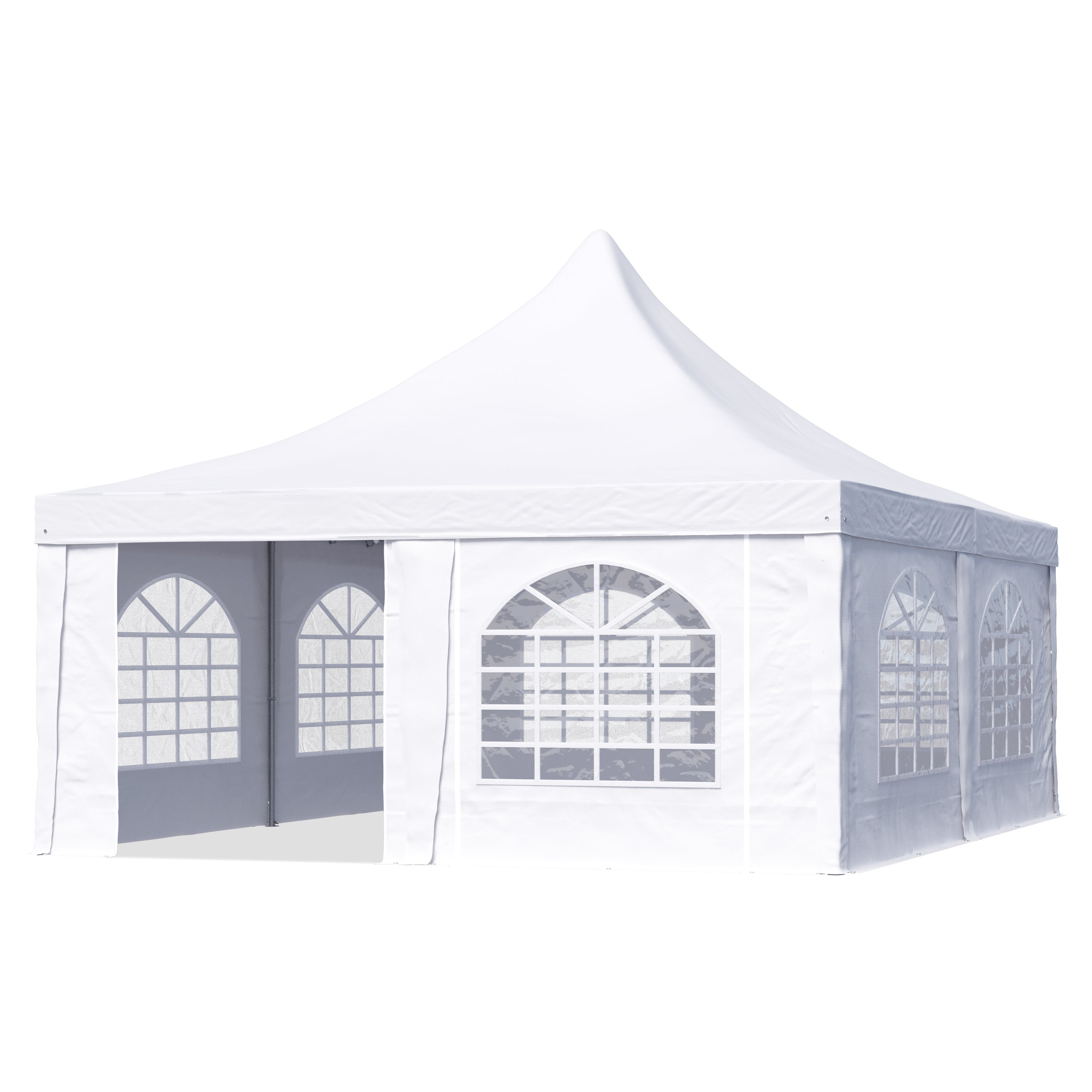 TOOLPORT Namiot Pagoda Pawilon 5x5 m – szybki i łatwy montaż z oknami – wytrzymała biała plandeka PVC 700 g/m²