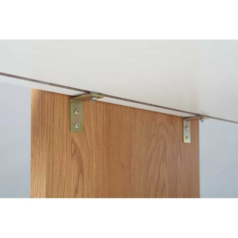 Table basse Inter Link en MDF avec plateau coulissant couleur chêne avec roulettes - 6