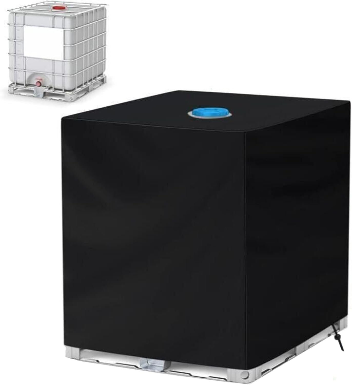 Copertura IBC 1000L Antivento E Anti-UV: Tessuto Oxford 420D Con Cerniere E Velcro Per Serbatoi Acqua