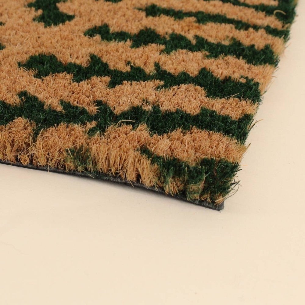 Paillasson de marche coco imprimé fougères vert 25x75cm - Ornami - 3