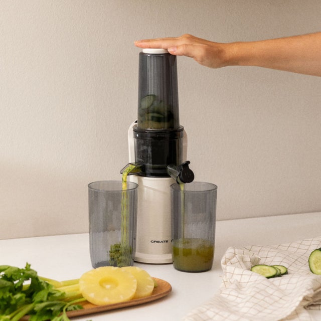 CREATE - JUICER SLOW MINI - Skowirówka wolnoobrotowa 150W - Blanc cassé