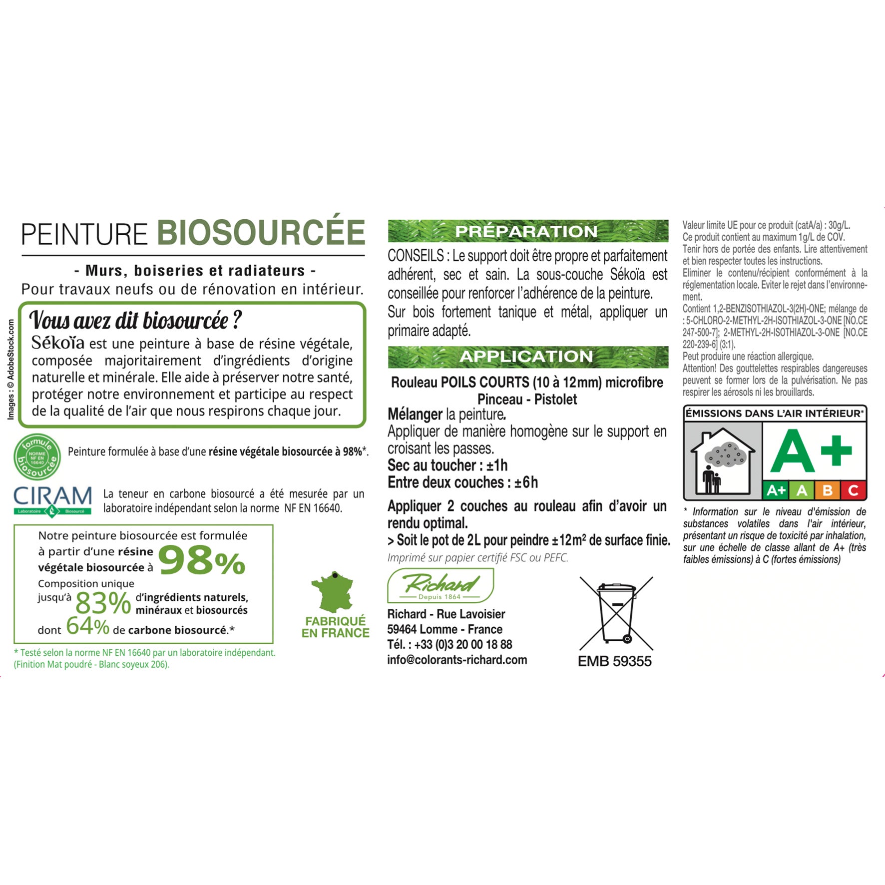 Peinture Wasabi 423 - Sékoïa Biosourcée Velours - 2 l - 3