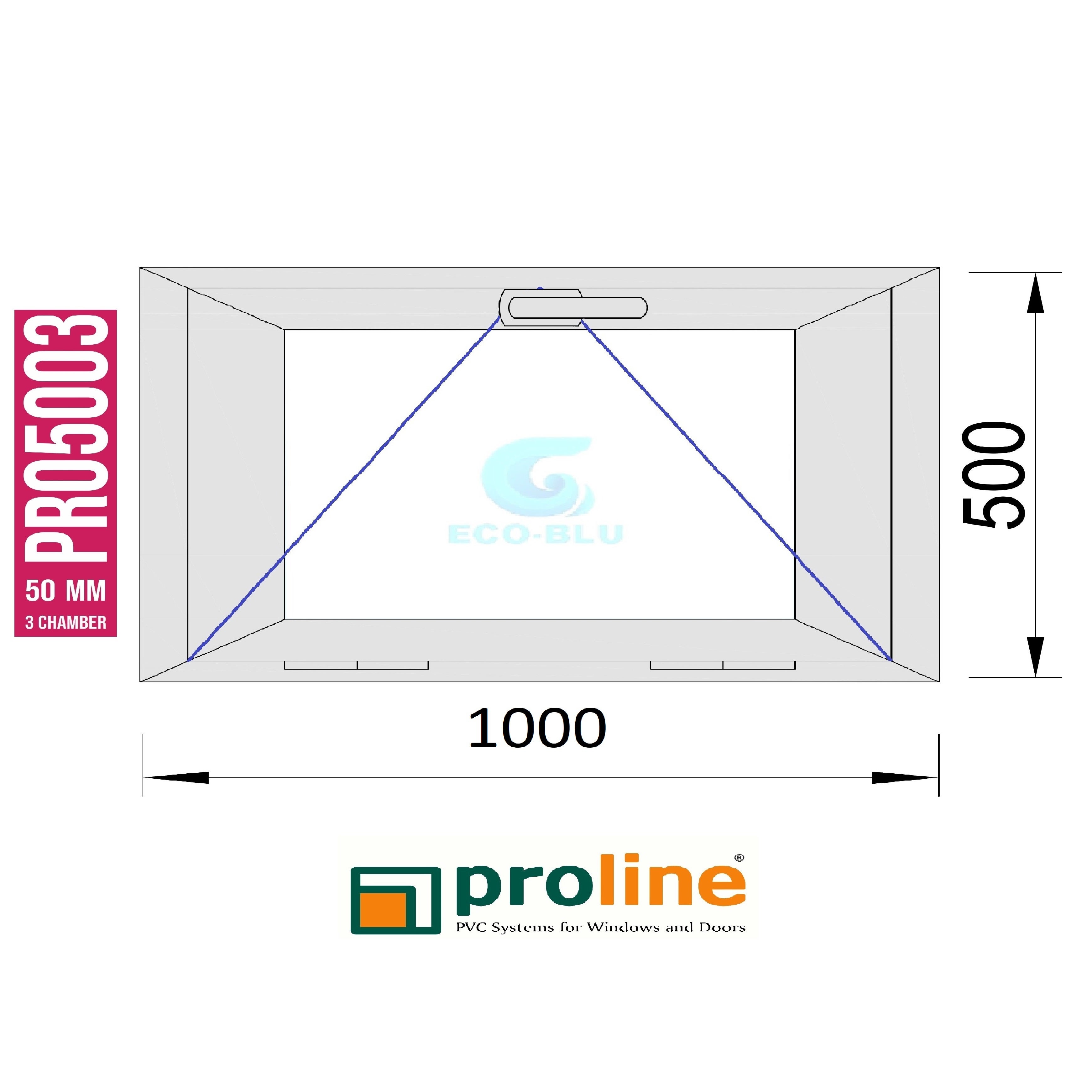 Ventana PVC 1000x500 Blanca Oscilante Vidrio Transparente - 4