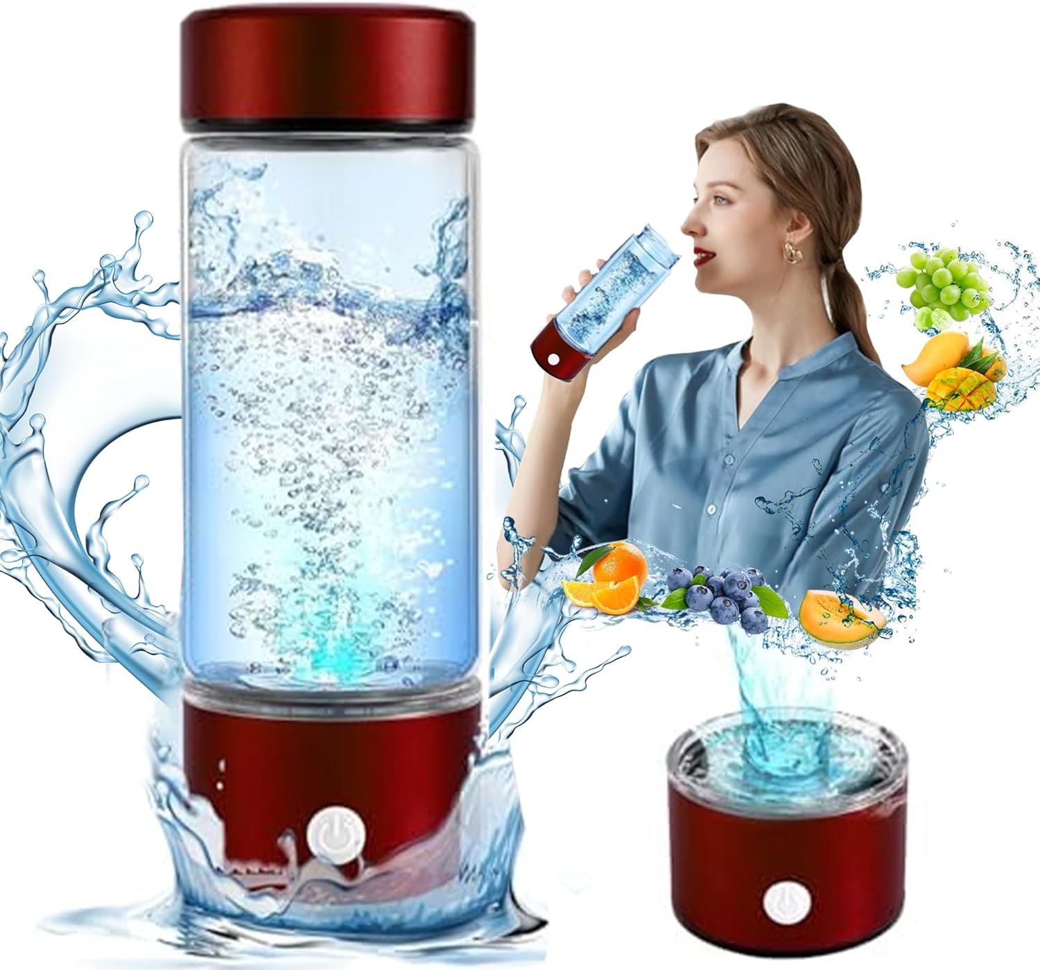 Générateur Eau Hydrogène 420ml Bouteille D'eau à Hydrogène Portable 420ml - Générateur Rechargeable USB, Eau Alcaline En 3 Minutes - Pour Sport, Voyage Bouteille Eau Hydrogène Portable