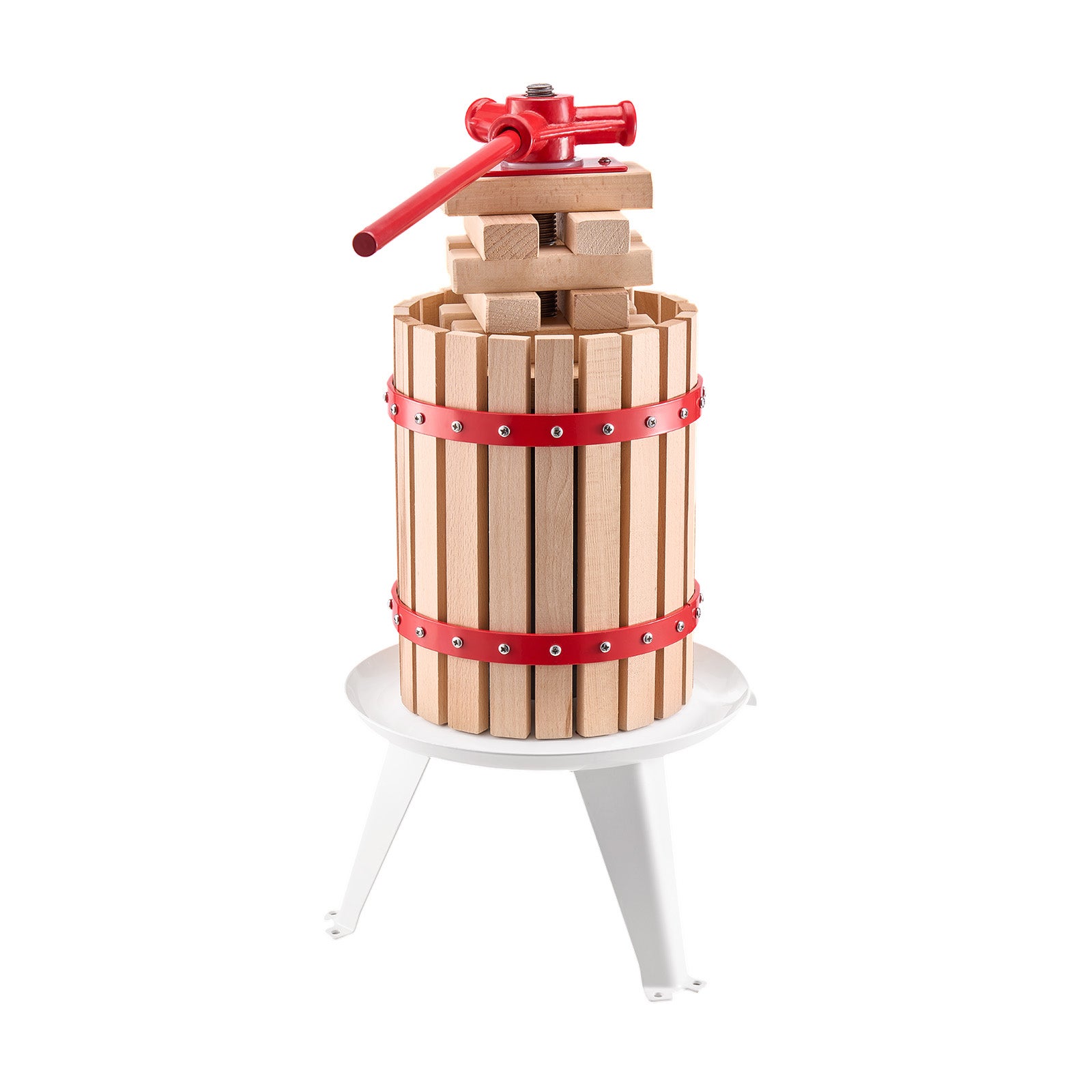 Prensa de Frutas e Vinho VEVOR 1,6 Gal/6L,Cesta de Madeira Maciça com 8 Blocos,Prensa Manual Robusta,para Sidra,Maçã,Uva,Casa - 9