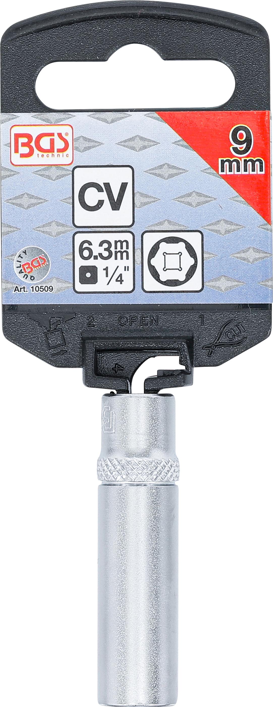 Douille pour clé, six pans, longue | 6,3 mm (1/4