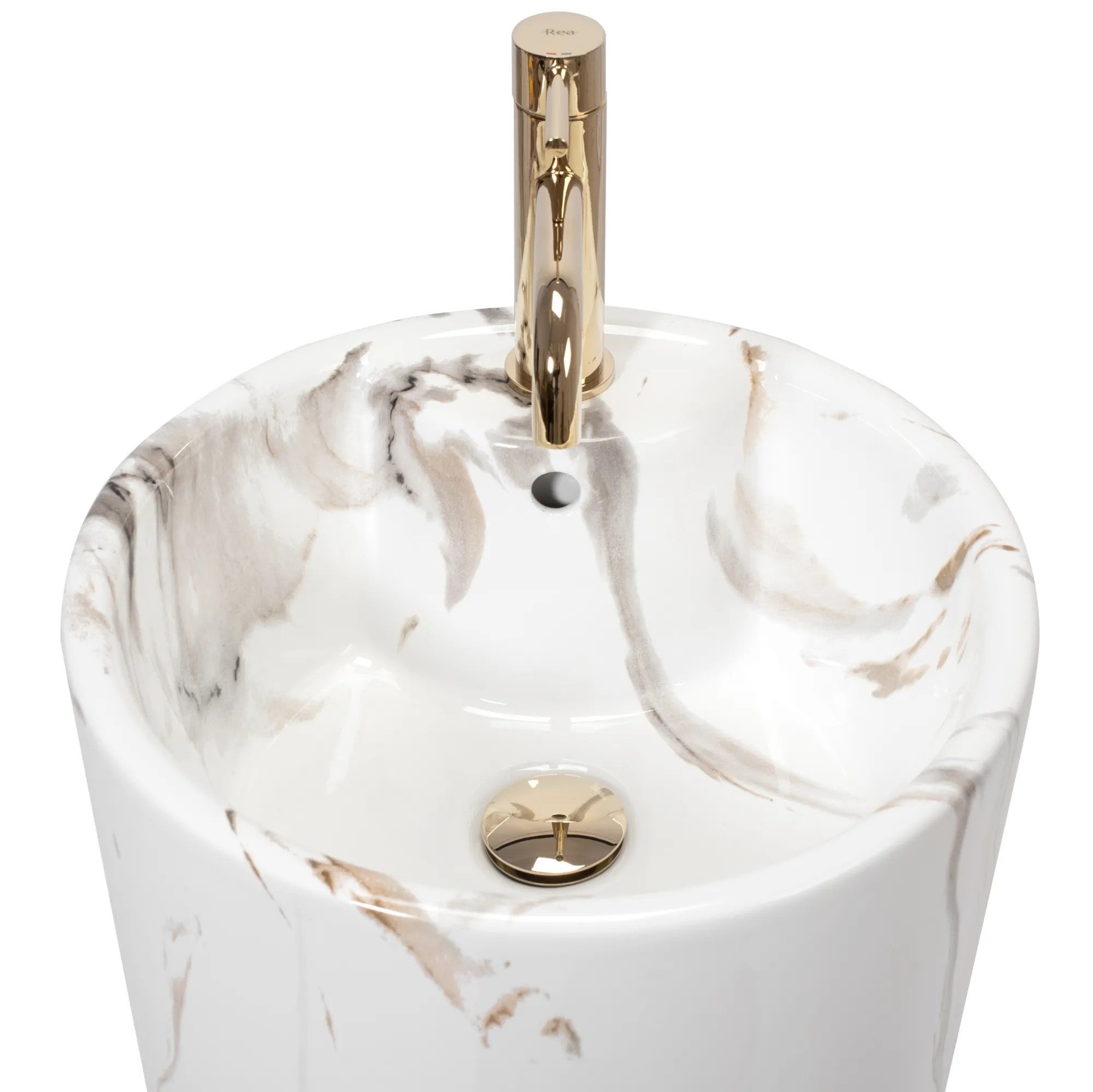 Umywalka Wolnostojąca Rea Blanka Marble Biały 40 X 40 - 3
