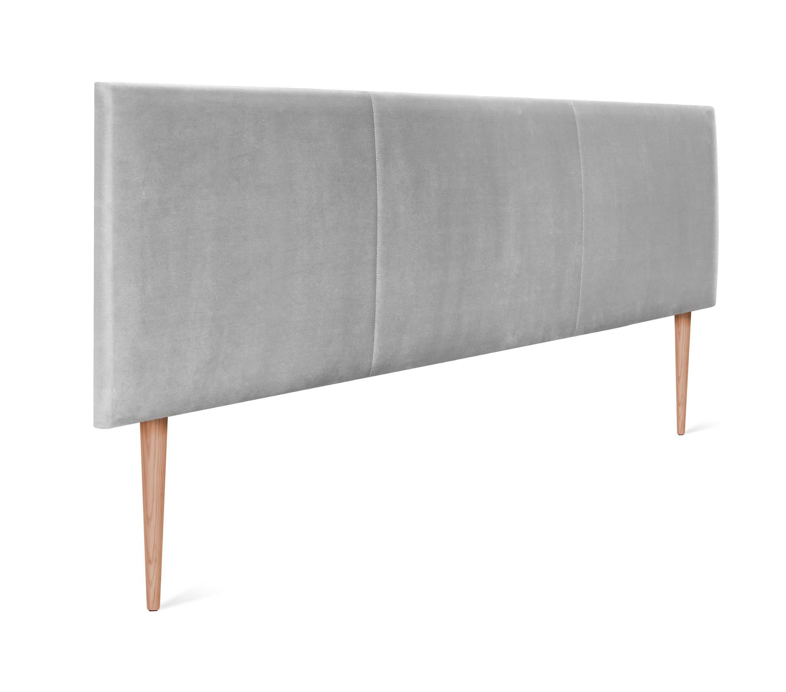 Dhome cabecero terciopelo alta gama modular con patas liso moderno cabezal tapizado cama lujo dormitorio acolchado (terciopelo gris claro, 145cm)