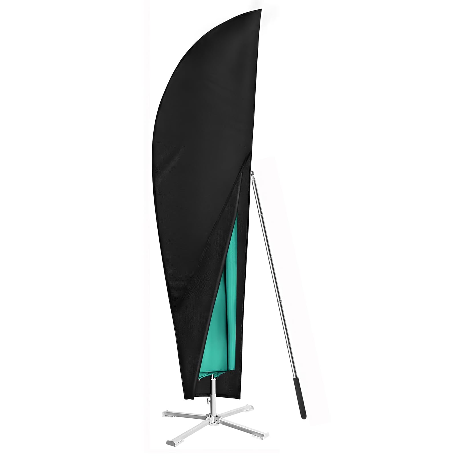 Pokrowiec ochronny na parasolCantilever, wodoodporna tkanina Oxford 420D, tyczka teleskopowa, guziki alpinistyczne, wymiary 265×40/70/50 cm