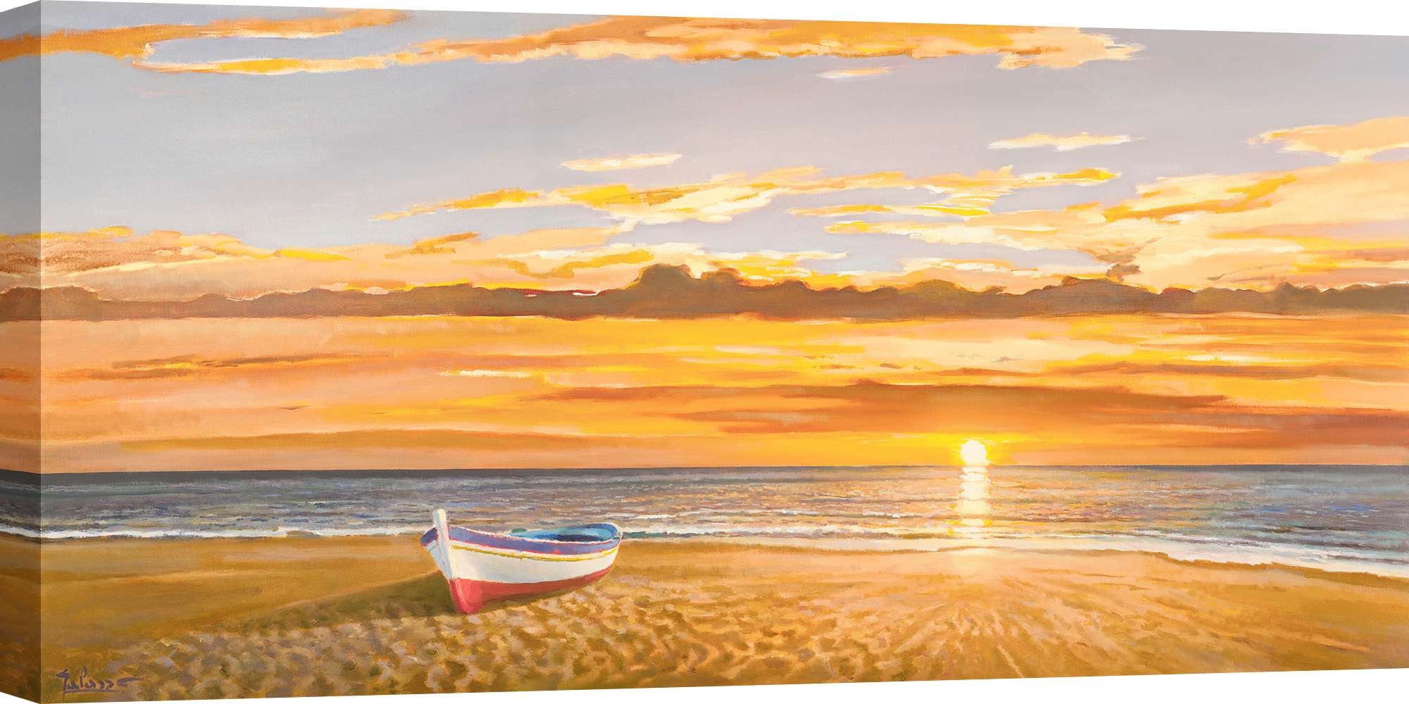 Tableau Image Impression sous verre 140x70 Paysage Plage Pierres Mer
