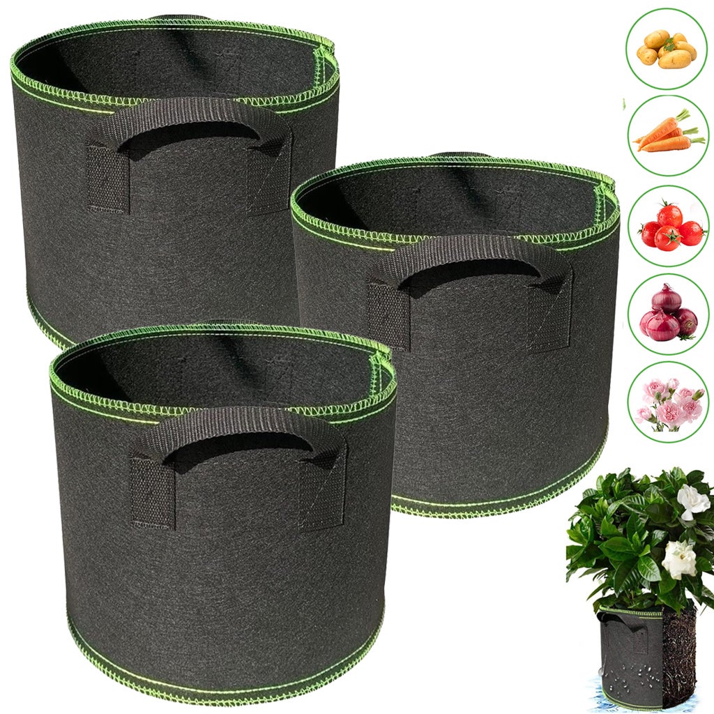 Zestaw worków do uprawy warzyw kwiatów roślin doniczki z tkaniny napowietrzającej z uchwytami wytrzymały worek do uprawy roślin o pojemności galonów