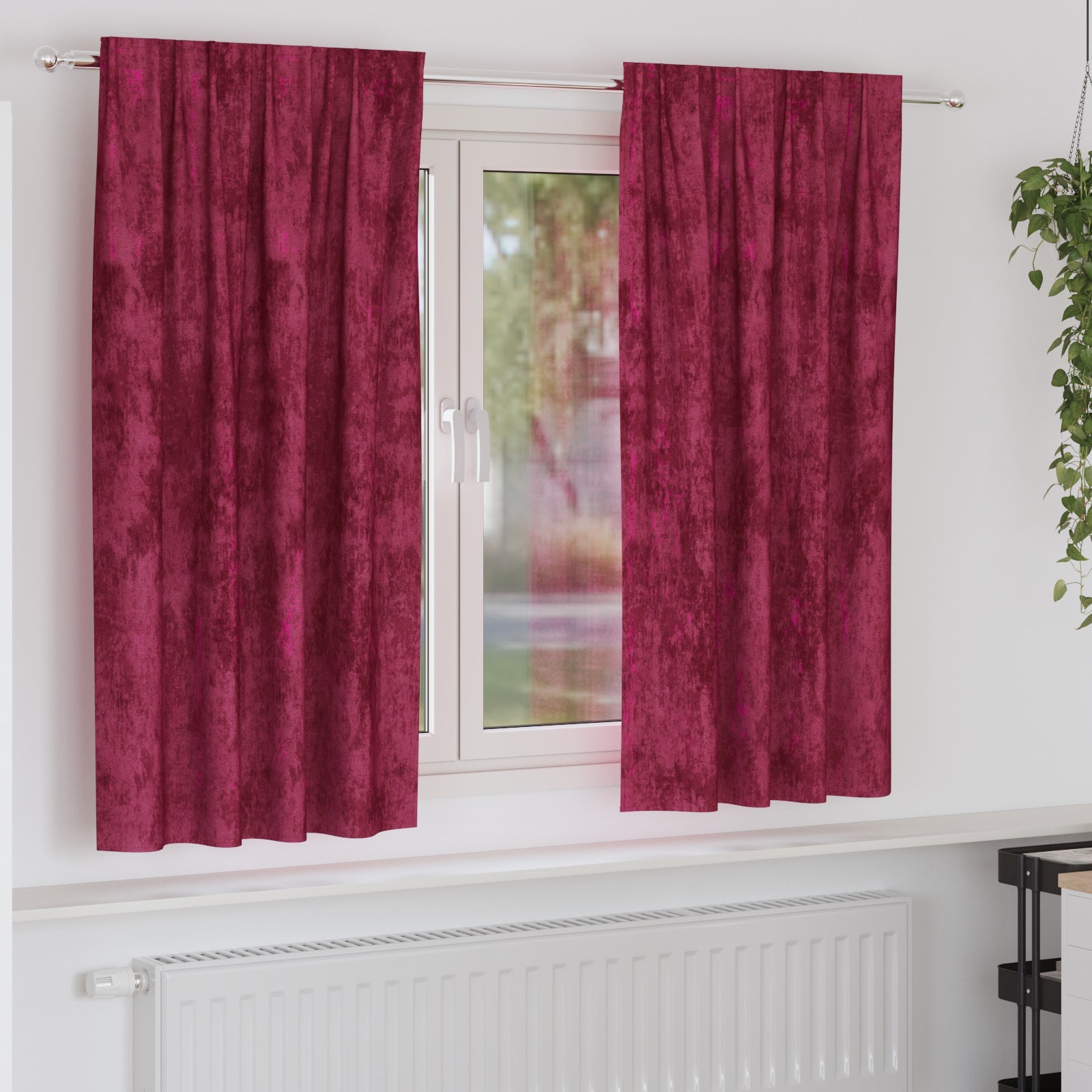 Zasłony z weluru 2 pcs czerwone wino 175 x 140 cm Aksamit vidaXL