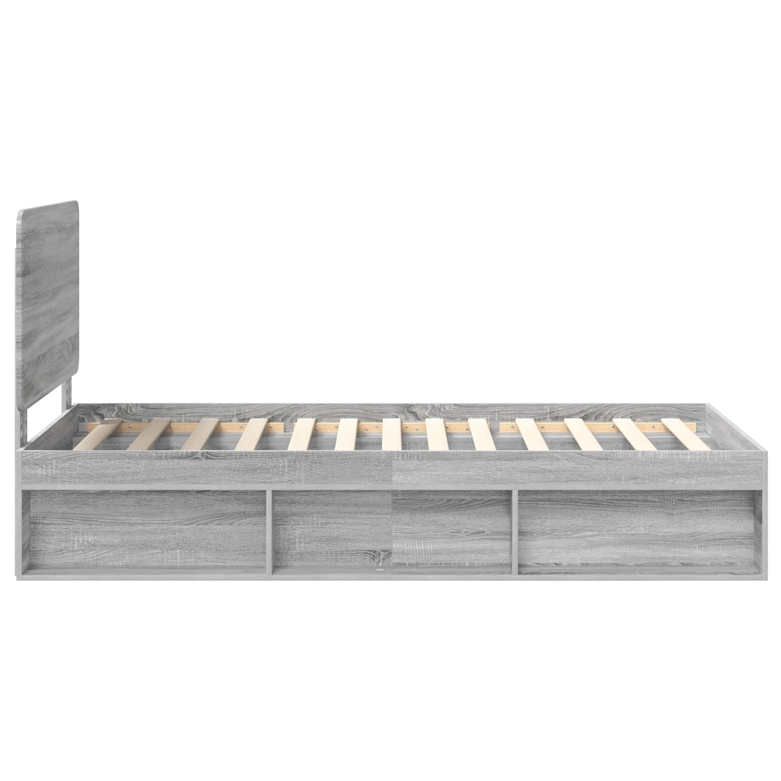 Cadre de lit gris 75 x 190 cm en bois de pin massif - 8