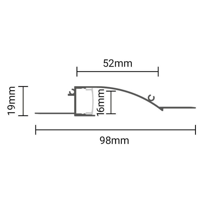Profilé Aluminium Encastré 2m pour Plâtre Couvercle Blanc Opaque - SILAMP - 2