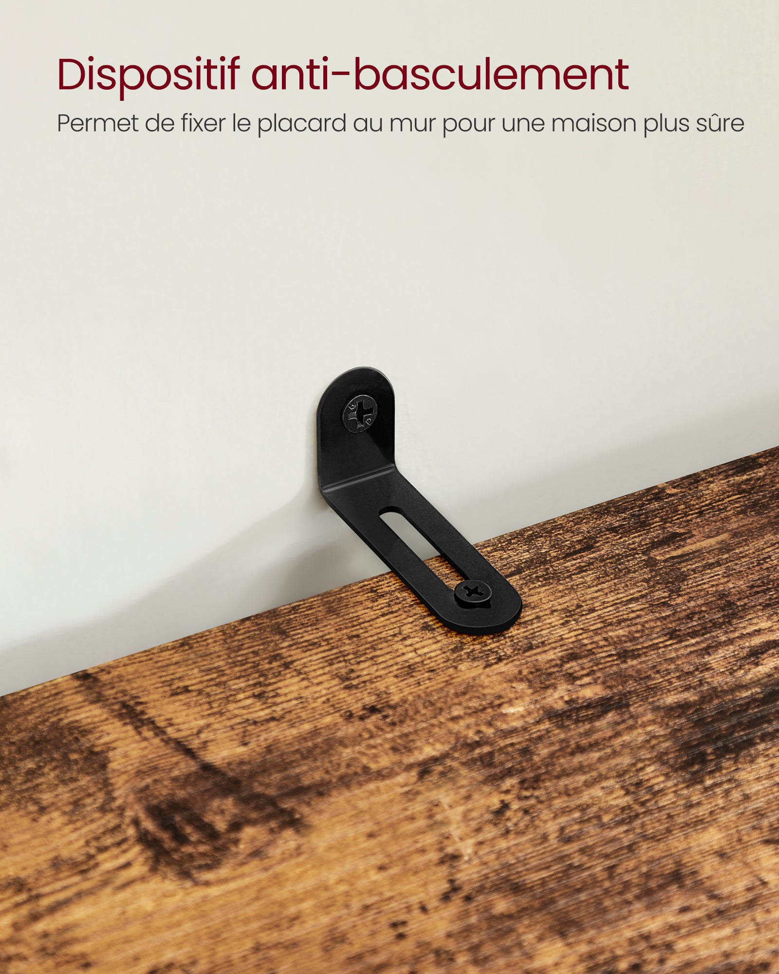 Meuble Colonne Salle De Bain, 40 x 30 x 167 cm, Avec 3 Cases Ouverts Et 2 Étagères Réglables, Marron Rustique - 5