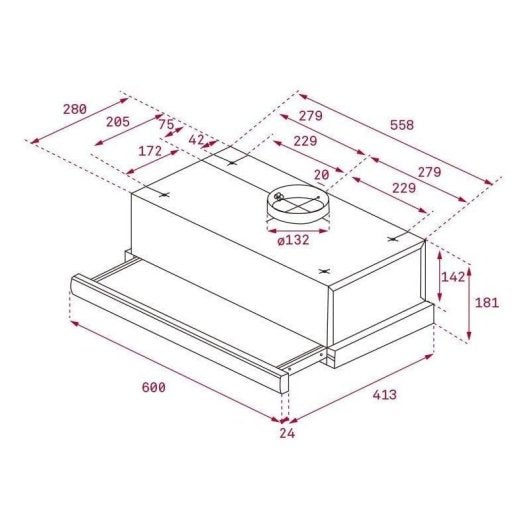 Extrator Convencional Teka TL6310W 60 cm 332 m3/h 65 dB 231W - 5