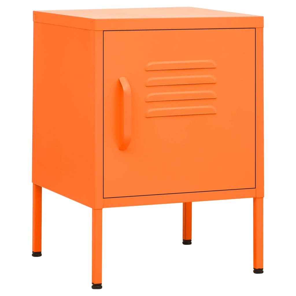 Table De Chevet Orange 35x35x51 Cm – Structure Acier, Design Moderne, Neuve