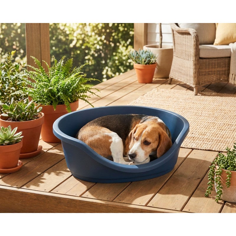 Cama de plástico para cães e gatos de médio porte 60x40x20 cm | Ideal para animais de raça média - 4