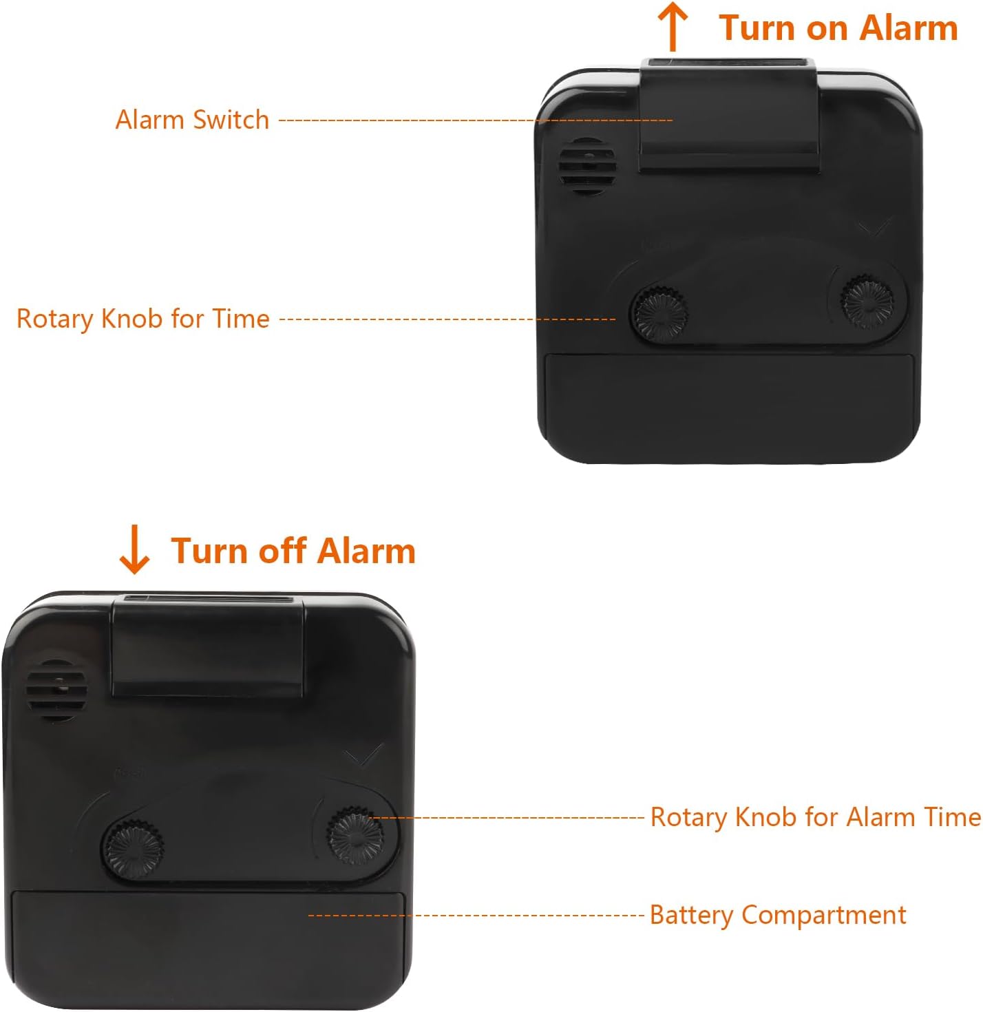 Sveglia a batteria con funzione snooze, sveglia da viaggio in legno