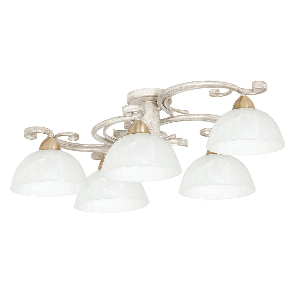 Lampa sufitowa Aurora kremowy mat-złota patyna-biała 5 x E27 x 15W wym:34x78x78cm Luminex