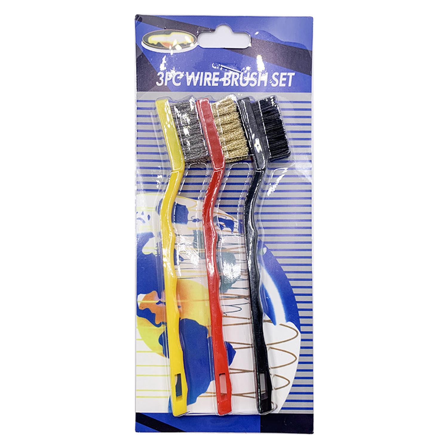Lot de 3 mini-brosses en avec une poignée ergonomique(support de carte à ventouse)