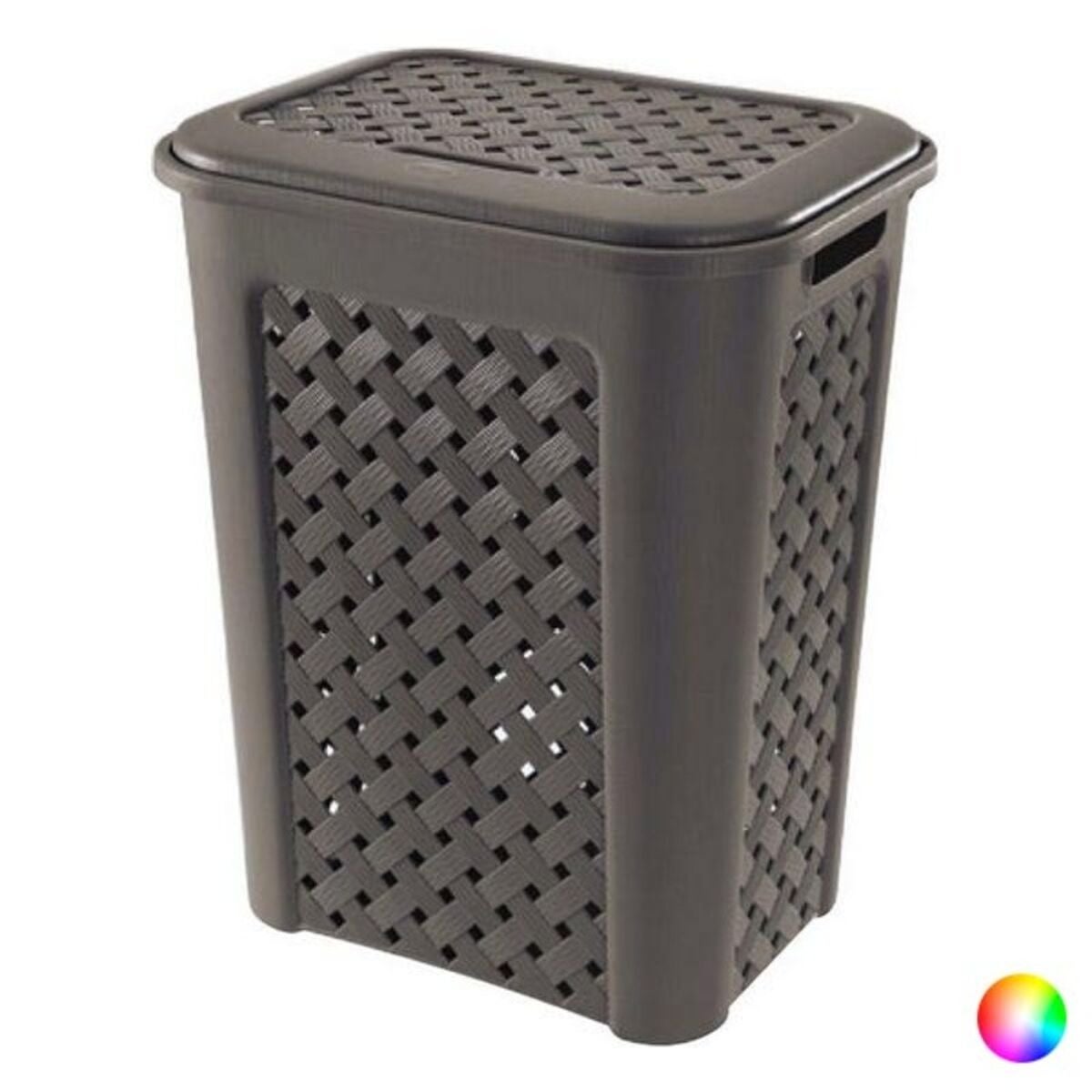 Coffre à linge avec couvercle plastique PIXEL gris 40L