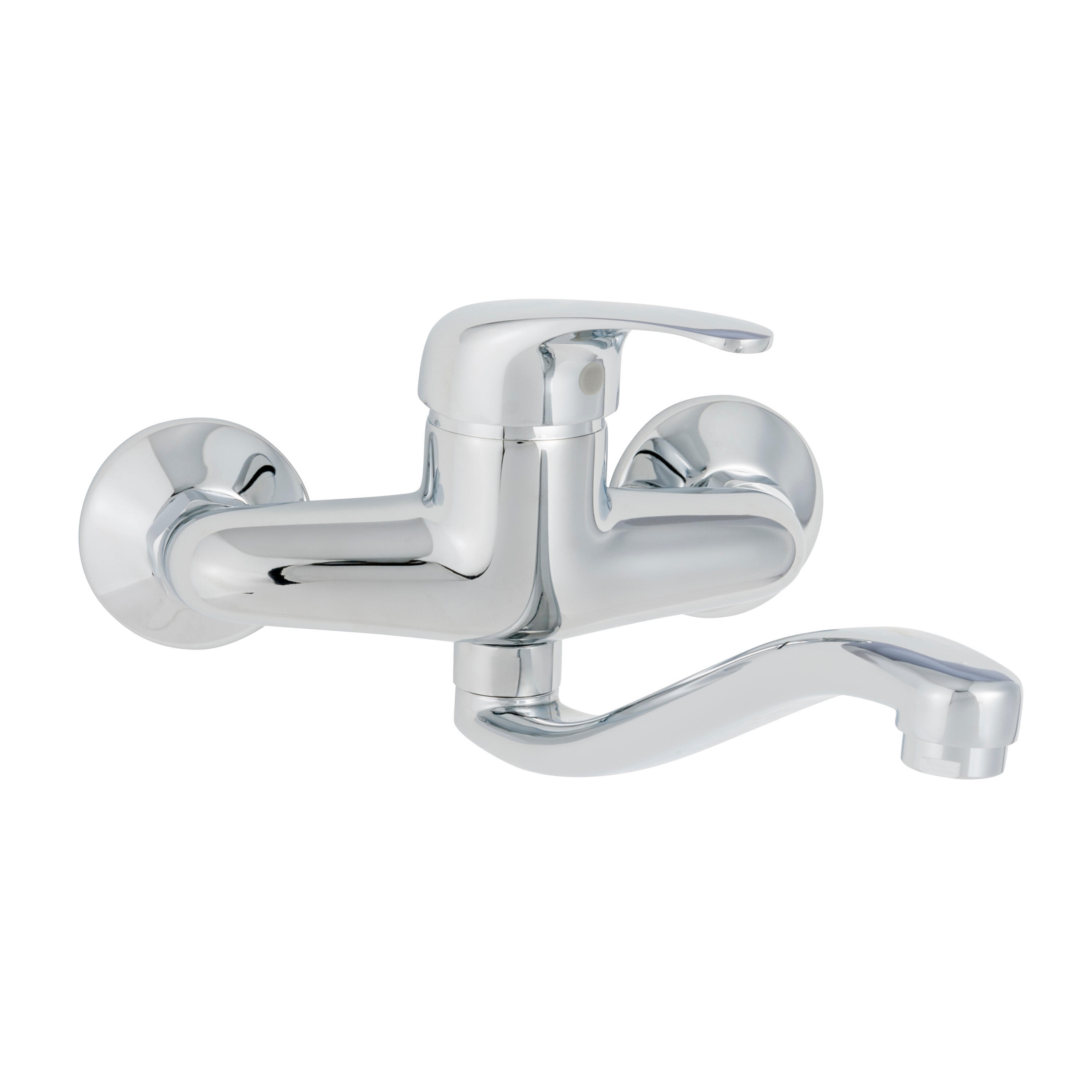 DELINIA - Bateria kuchenna ścienna NATU - Mosiądz chromowany - Szer. 27 x wys. 13,5 cm