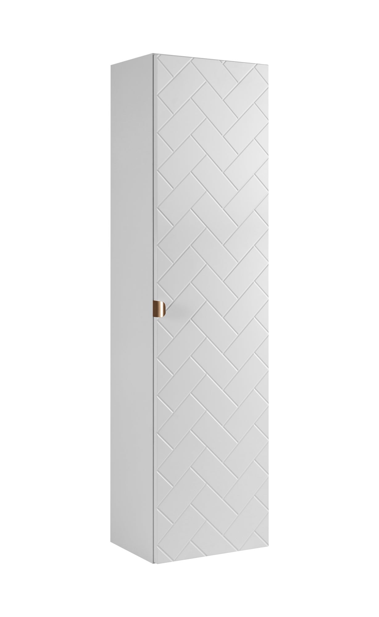 Słupek łazienkowy MADIS 136 cm biały frezowany front półki