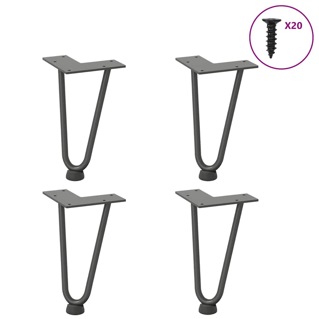 Nogi do stolika kawowego 4 szt. Antracyt 20 cm Stal lite vidaXL