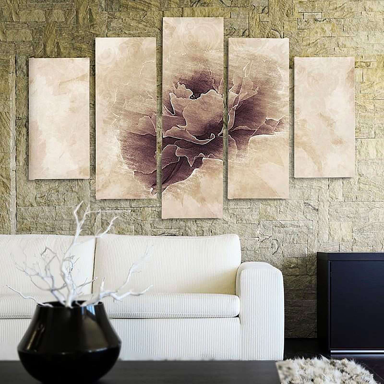 Tableau fleurs grises - 300 x 140 cm - 3