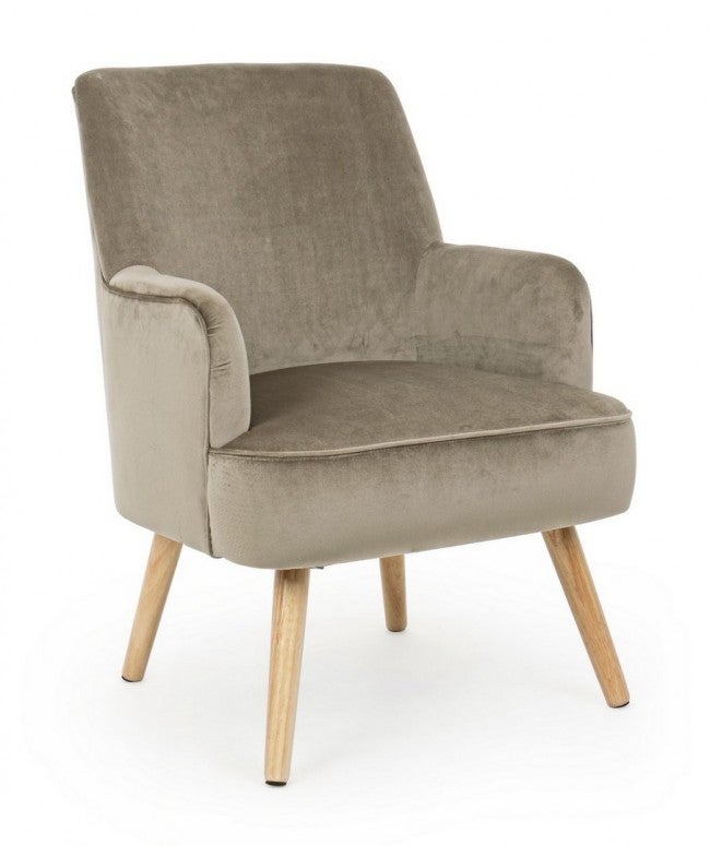 Fauteuil de salon vintage en velours Tortora ADELINE 60x67x h79 cm - 4