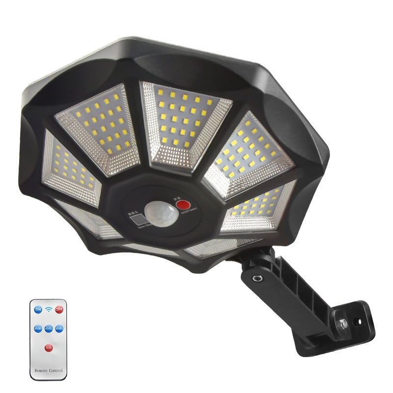 Zewnętrzne lampy solarne, wodoodporna lampa IP65 z czujnikiem ruchu i pilotem, solarne lampy ścienne 168LED 6500K