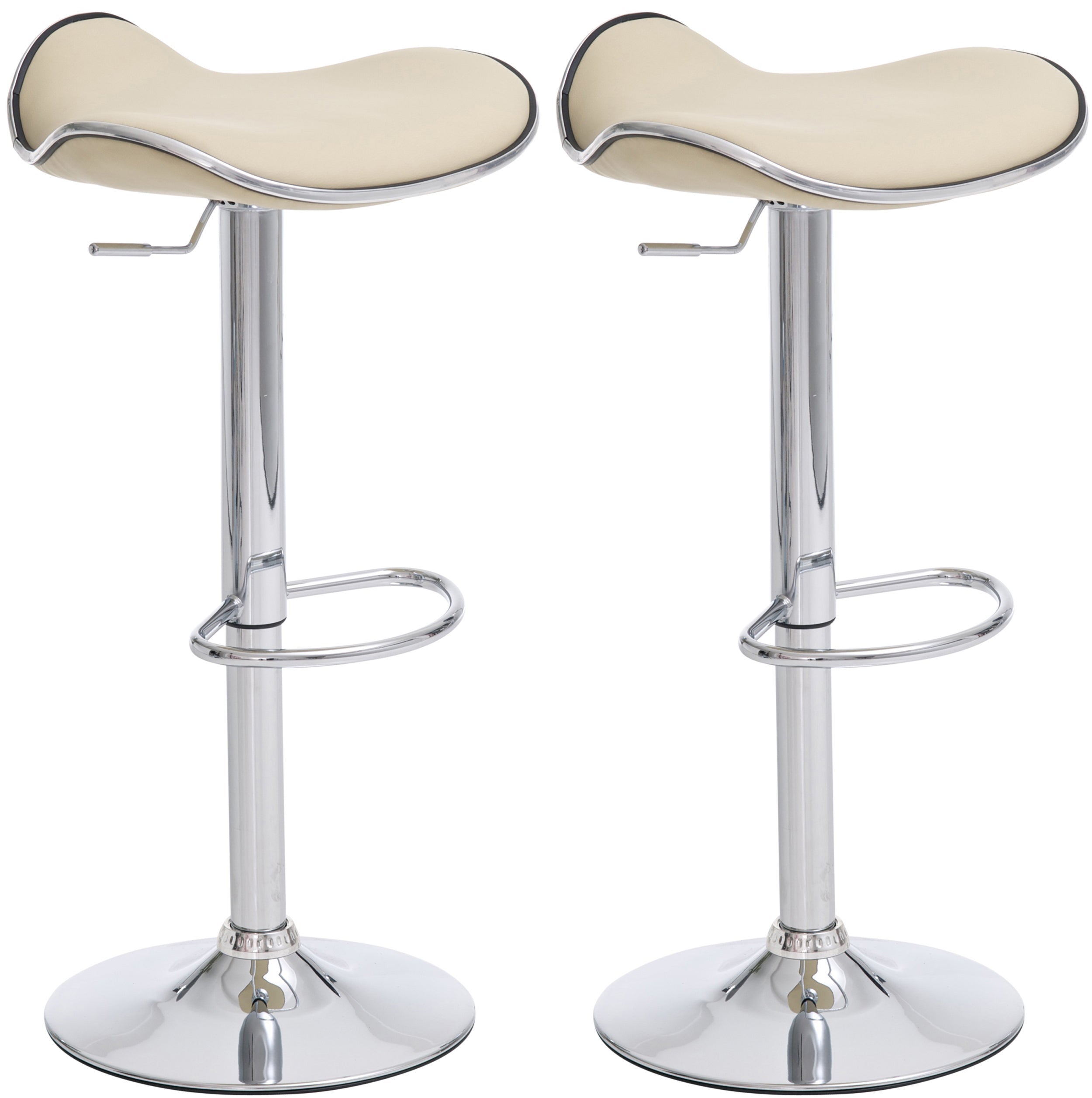 Lot De 2 Tabourets De Bar CLP Similicuir Et Métal - Réglables, Design Club