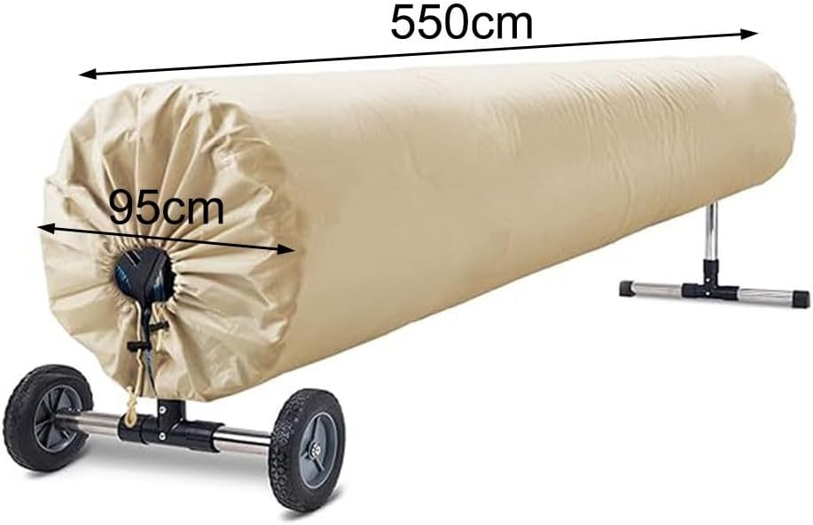 Cubierta enrollable para piscinas de 550 x 96 cm, fabricada en tela Oxford resistente, ideal para proteger del sol en el jardín o la piscina. - 2